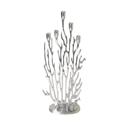 ALUMINIUM 5 STICKS TAPER CANDLE HOLDER